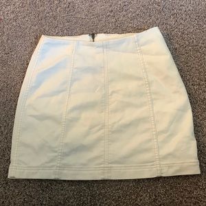 Free People Casual Mini Skirt - White Denim